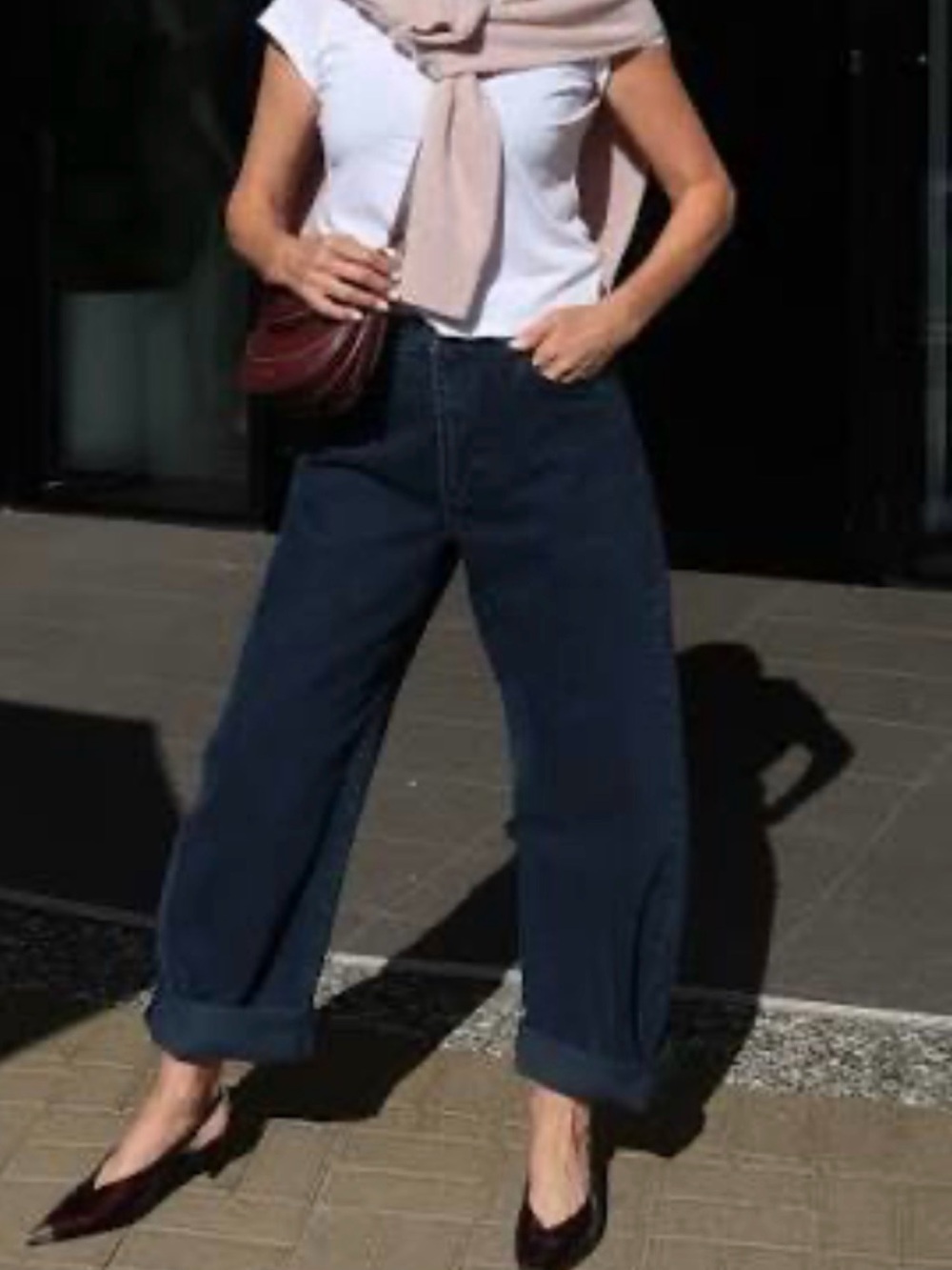 Frame Denim Boyfriend Jeans in Dark Blue
